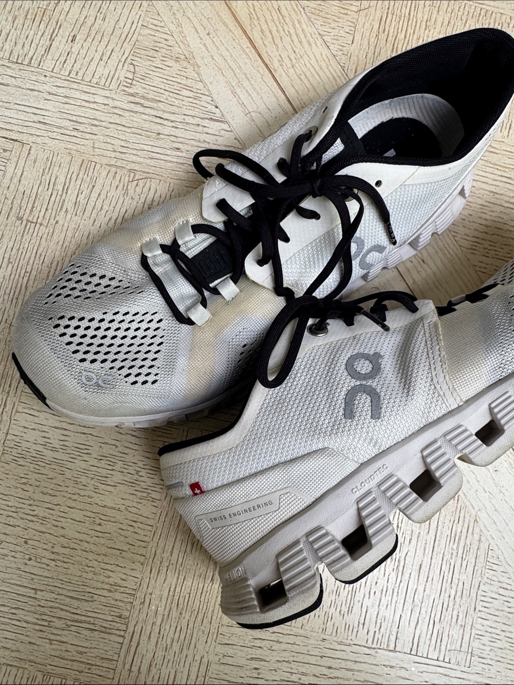 On Cloud X Cloudtec Helios White & Black Running Sneakers - Men’s 8 - Picture 2 of 5